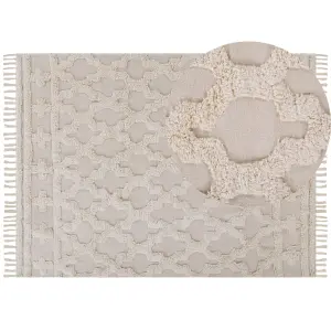 Cotton Area Rug 160 x 230 cm Beige SULUOVA