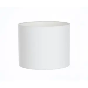 Cotton Drum Lamp Shade ( Screw On ) White / 20cm H x 30cm W x 30cm D