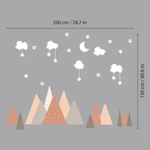 Walplus Combo Kids - Cloudy Mountains Wall Sticker PVC