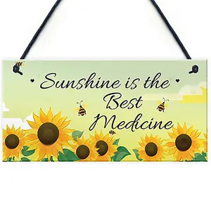 Red Ocean Sunshine In The Best - Novelty Hanging Garden Sign For Gardener - Garden Home Decor Plaques For Summer House