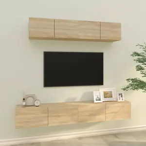 Berkfield 4 Piece TV Cabinet Set Sonoma Oak Engineered Wood