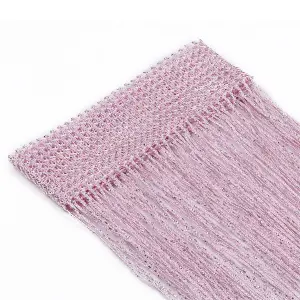 String Curtain Panel Spaghetti Tassel Curtain, 200cm x 90cm - Pink