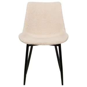 Set of 2 Dining Chairs AVILLA Boucle Beige