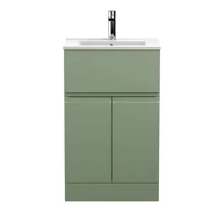 Urban 505mm Free-standing Single Vanity Unit Satin Green