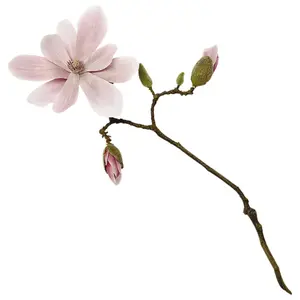 Bloom Artificial Single Dark Pink Magnolia Flower Stem - Faux Fake Silk Flower Indoor Home Decoration Floral Arrangements - L52cm