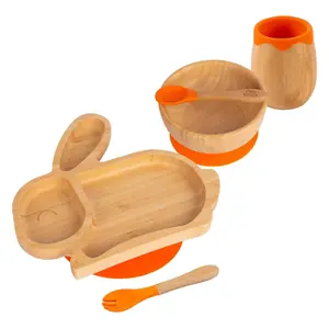 5pc Bamboo Rabbit Baby Weaning Set - Orange