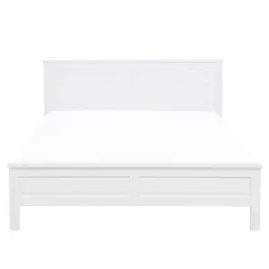 Wooden EU King Size Bed White OLIVET