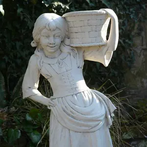 Large Gypsy Girl Statue with Basket