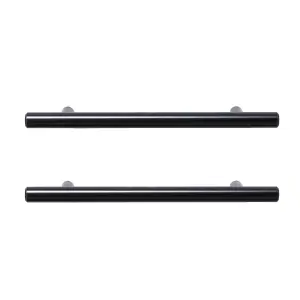 GoodHome Annatto Matt Black Kitchen cabinets Bar Pull Handle (L)18.8cm (D)32mm, Pack of 2