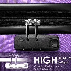 ABS Hard Shell Travel Trolley Suitcase 4 wheel Luggage Set Hand Luggage, (28 Inch, Purple)