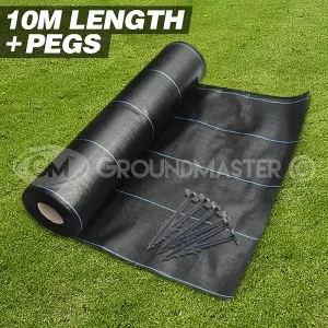 4m x 10m Weed Suppressant Garden Ground Control Fabric + 20 Pegs