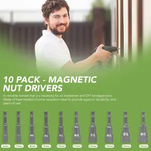 BLOSTM Magnetic Nut Drivers - 10 Pack