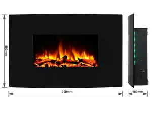 Egton Black Wall Mounted Electric Fire