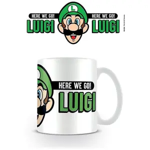 Super Mario Here We Go Luigi Mug White/Black/Green (One Size)