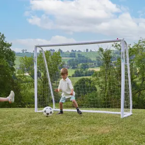 Rebo Portable PVC Locking Football Goal with Nylon Net - 8FT x 6FT