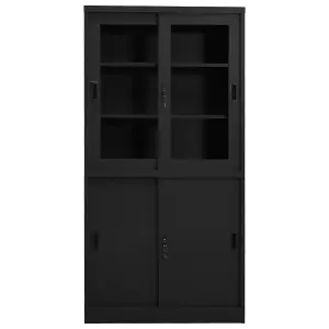 Berkfield Office Cabinet with Sliding Door Anthracite 90x40x180 cm Steel