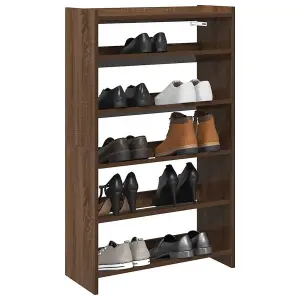 Berkfield Shoe Rack Brown Oak 60x25x100 cm Engineered Wood