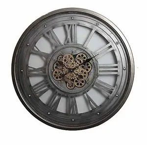 Wall Clock - L8 x W80 x H80 cm - Black/Gold