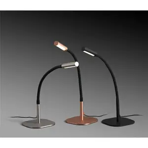 Luminosa Serp LED Desk Lamp Black, Matt Nickel