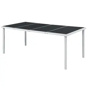 Berkfield Garden Table 190x90x74 cm Black Steel