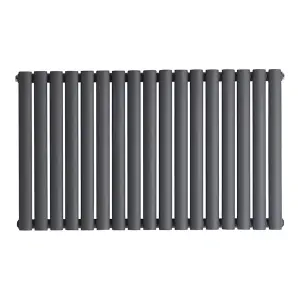 Right Radiators 600x1003mm Horizontal Single Oval Column Designer Radiator Anthracite