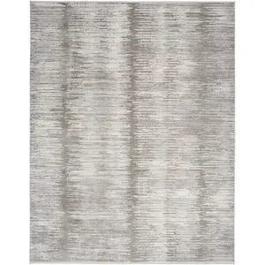 Grey White Modern Abstract Easy To Clean Living Room Bedroom & Dining Room Rug-160cm X 229cm