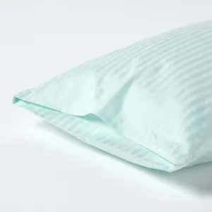 Homescapes Aqua Blue Egyptian Cotton Ultrasoft Housewife Pillowcase 330 TC, King Size