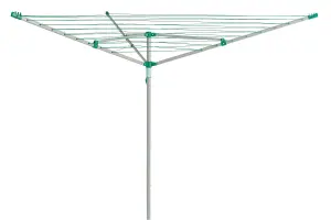 Silver effect Green Plastic & steel 3 Arm Rotary airer, 40m