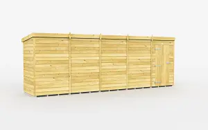 20 x 4 Feet Pent Shed - Single Door Without Windows - Wood - L118 x W589 x H201 cm