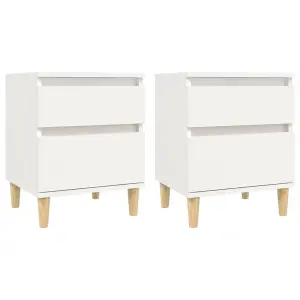 Berkfield Bedside Cabinets 2 pcs White 40x35x50 cm