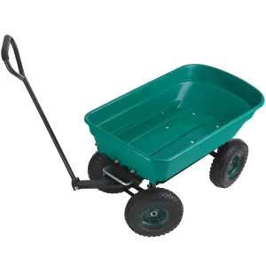 Garden Trolley - tip function, padded handle,  - green