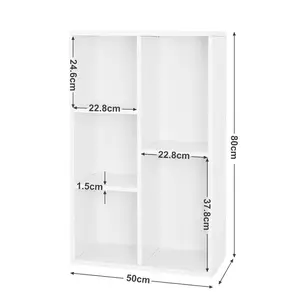 Arkwright 5 Grid Bookcase White