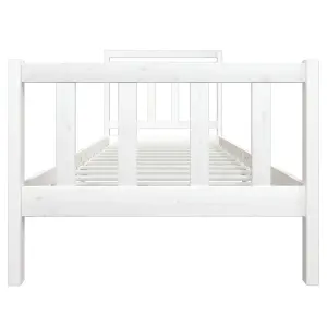 Berkfield Bed Frame White Solid Wood 90x200 cm