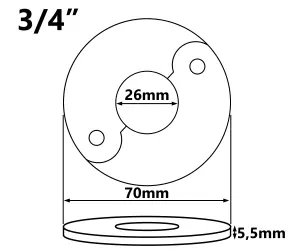 PEPTE 26mm (3/4") Split Two-Piece Collar Chrome Plated Steel Valve Hole Cover Tap Rose