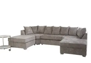 Belling Chenille Silver Sofa Scatterback U Shape