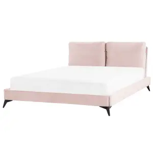 Velvet EU King Size Bed Pink MELLE