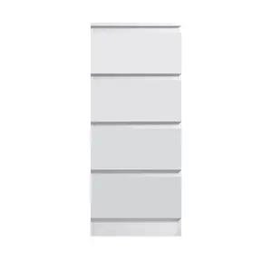 4 Drawer Chest Of Drawers Matt White Bedroom Furniture