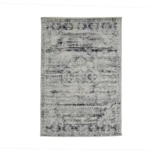 Gilbert Grey & Navy Abstract Small Rug, (L)150cm x (W)80cm