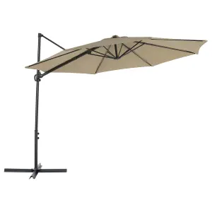 Cantilever Garden Parasol 2.95 m Taupe SAVONA II