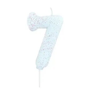 Anniversary House Glitter 7th Birthday Pick Candle Iridescent (One Size)