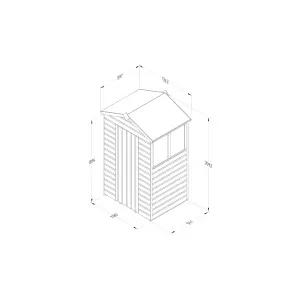 Beckwood 4x3 Apex Shed - 2 Windows