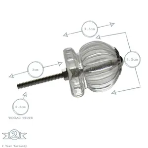 Nicola Spring - Glass Cabinet Knobs - Button - Pack of 6