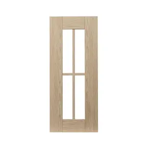 GoodHome Alpinia Matt light oak effect Shaker Glazed Cabinet door (W)300mm (H)715mm (T)18mm