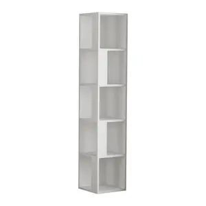 Bensonhurst Corner Bookcase Unique Design & Modern Style White