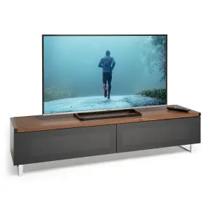 AVF Panorama 1.6m TV Stand with Reversible Top  - Walnut & Black