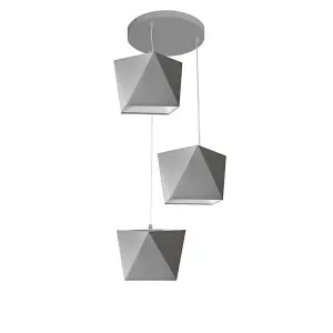 Luminosa Adamant Cluster Pendant Ceiling Light Grey 50cm