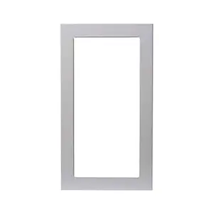 GoodHome Balsamita Matt grey Slab Tall glazed Cabinet door (W)500mm (H)895mm (T)16mm