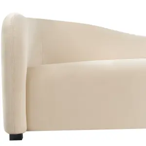 Curved Velvet Sofa Off-White VELTADA