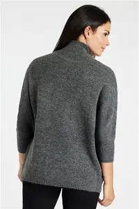 Bonmarche Charcoal Oversized Drop Shoulder Jumper, Size: M