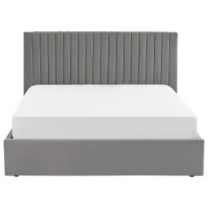 Velvet EU King Size Ottoman Bed Grey VION